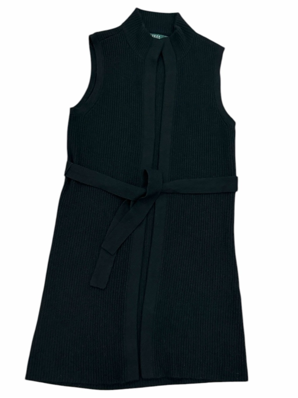 Ralph Lauren Cashmere Longline Ribbed Belted
Vest